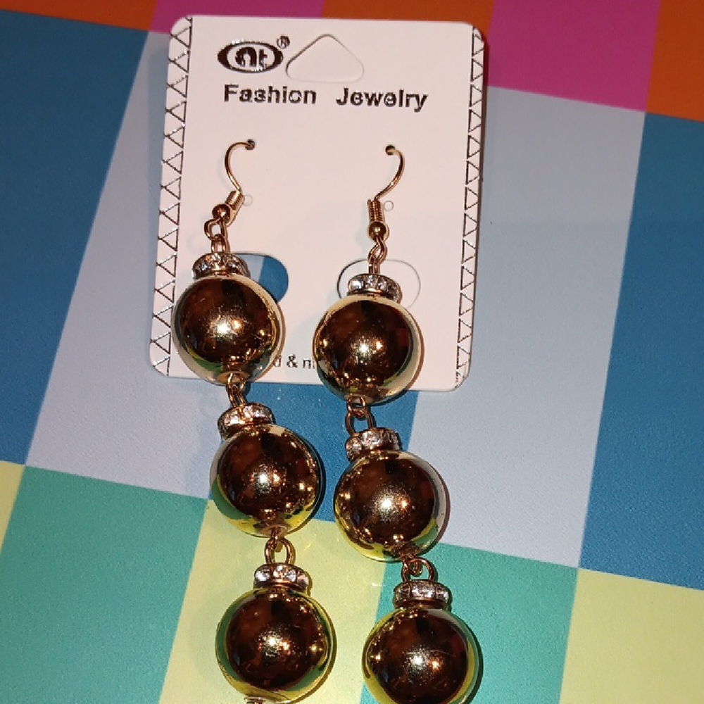 Gold Dangle Earrings (A)